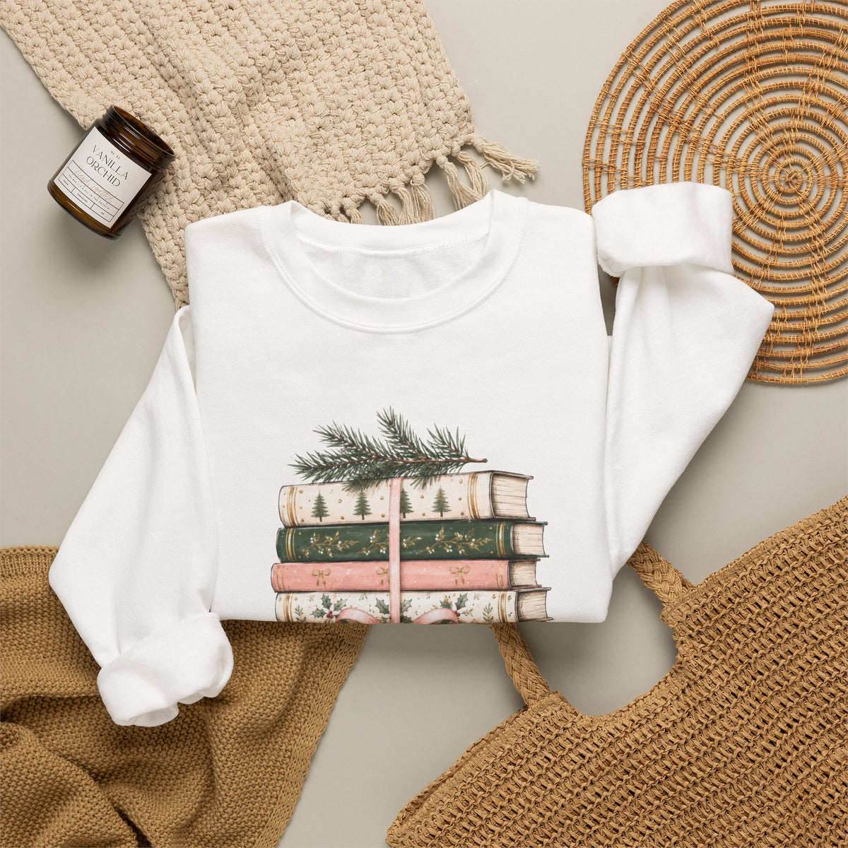 Bookish Christmas Sweatshirt, Christmas Book Lover Crewneck, Cozy Reader Sweater, BookTok Holiday Shirt, Reader Christmas Gift