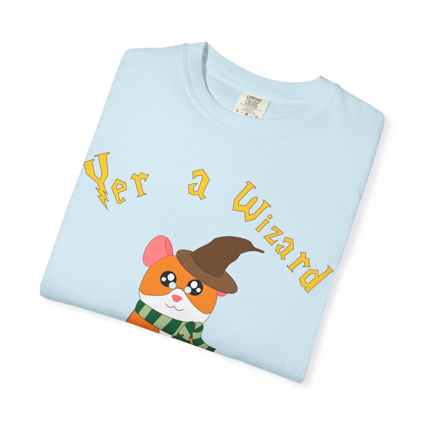 Hammy Wizard Hamster T-Shirt | Cute Wizard Hat Scarf Illustration