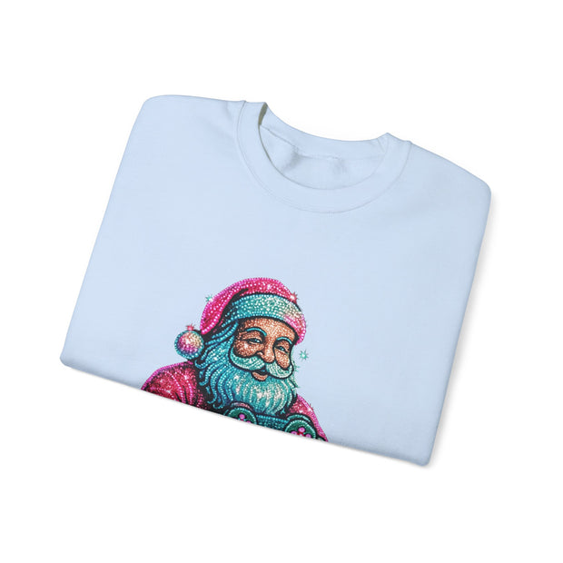 Santa with Game Controller Crewneck, Stay Merry Game On Holiday Sweatshirt