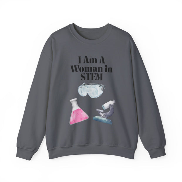 'I Am A Woman In STEM' Scientist Unisex Crewneck Sweatshirt
