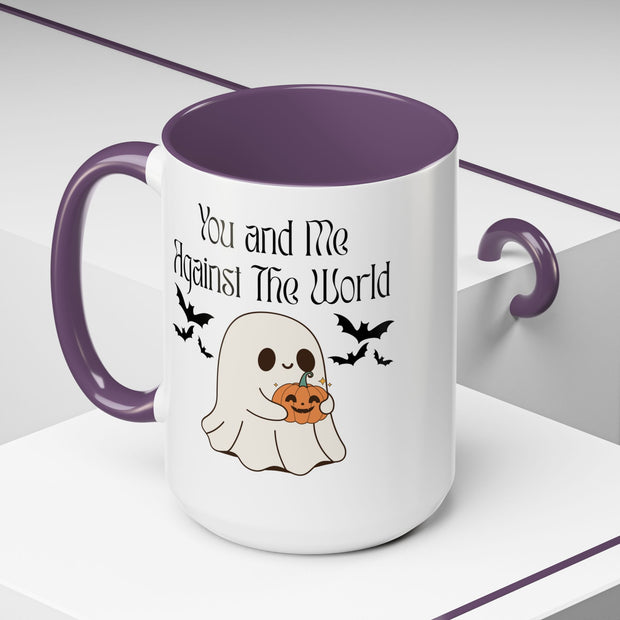 'You and Me Against The World' Accent Coffee Mug