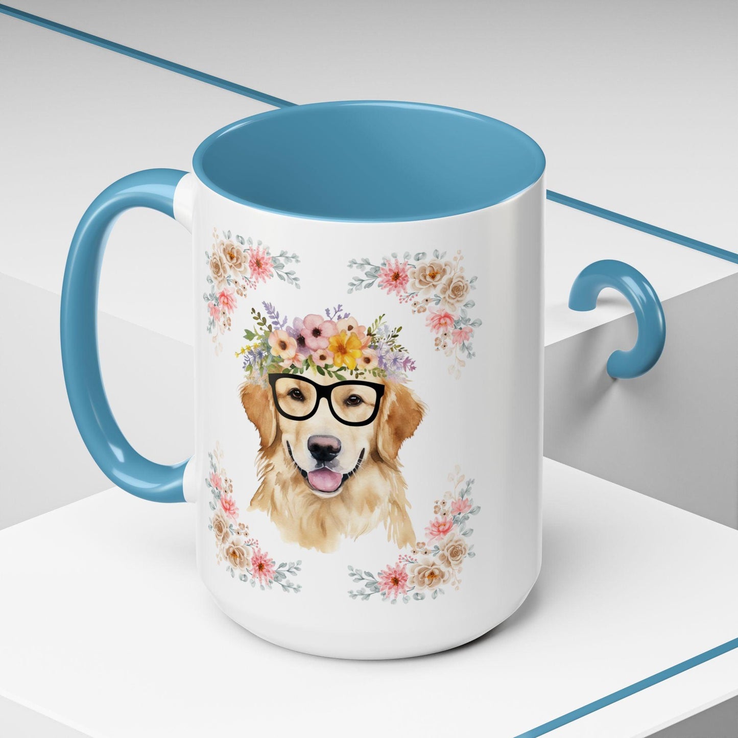 Geeky Goddess Golden Retriever Accent Coffee Mug