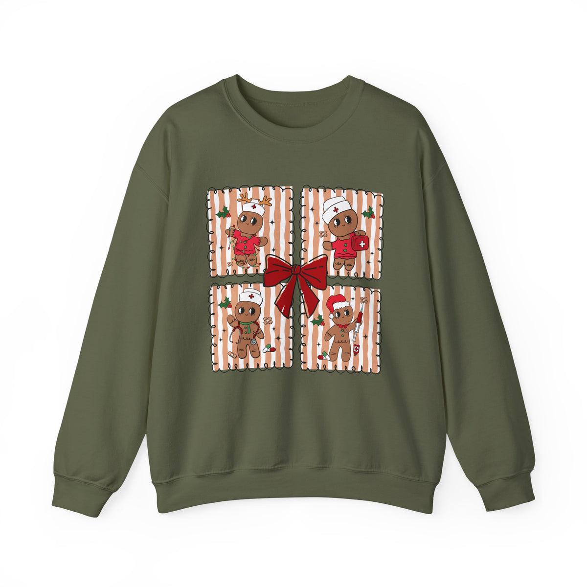 Gingerbread Christmas Sweatshirt, Cute Gingerbread Crewneck, Christmas Bow Sweatshirt, Gingerbread Man Shirt, Funny Holiday Sweater, Christmas Gift