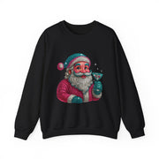 Retro Santa Holding Martini Sweatshirt | Vintage Christmas Crewneck
