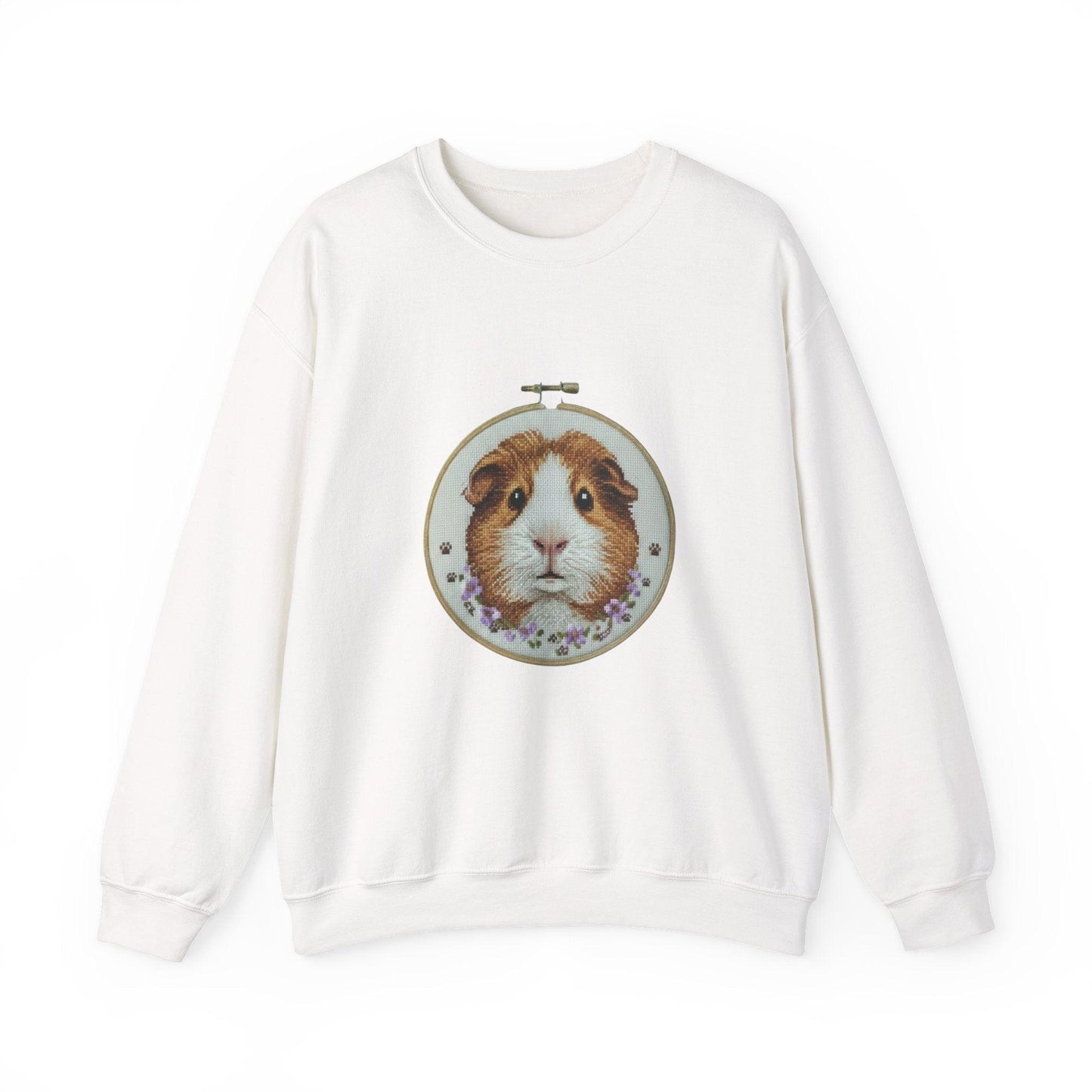 Guinea Pig Portrait Crewneck Sweatshirt | Embroidery Hoop Style