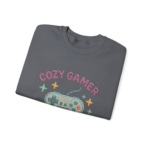 Cozy Gamer Sweatshirt, Unisex Crewneck, Gaming Gift, Comfortable Outfit, Video Game Apparel, Casual Style