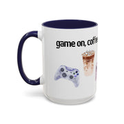'Game On, Coffee First' Accent Coffee Mug