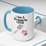 'I Am A Woman In STEM' Accent Coffee Mug