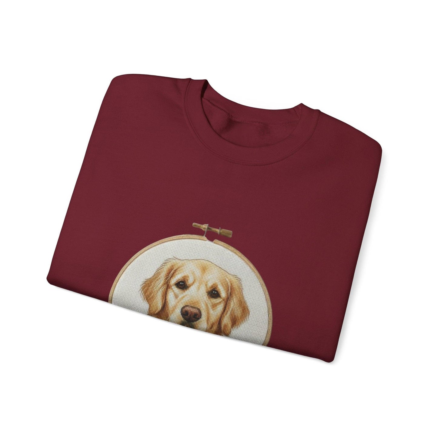 Golden Retriever Sweatshirt, Dog Mom Gift, Vintage Embroidery Style Pet Lover Crewneck