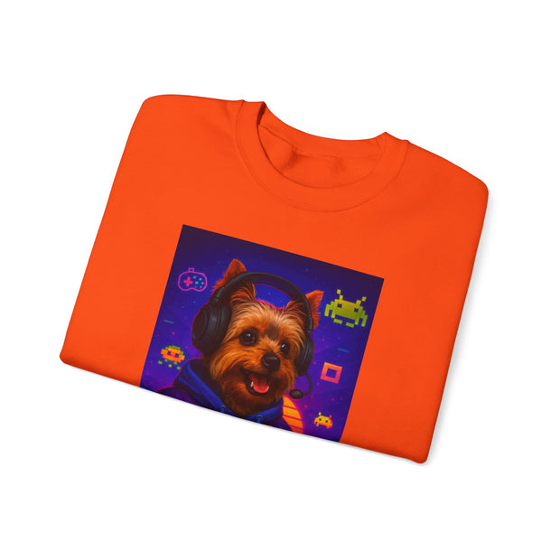 Gaming Yorkie Controller Sweatshirt | Gamer Yorkshire Terrier graphic crewneck