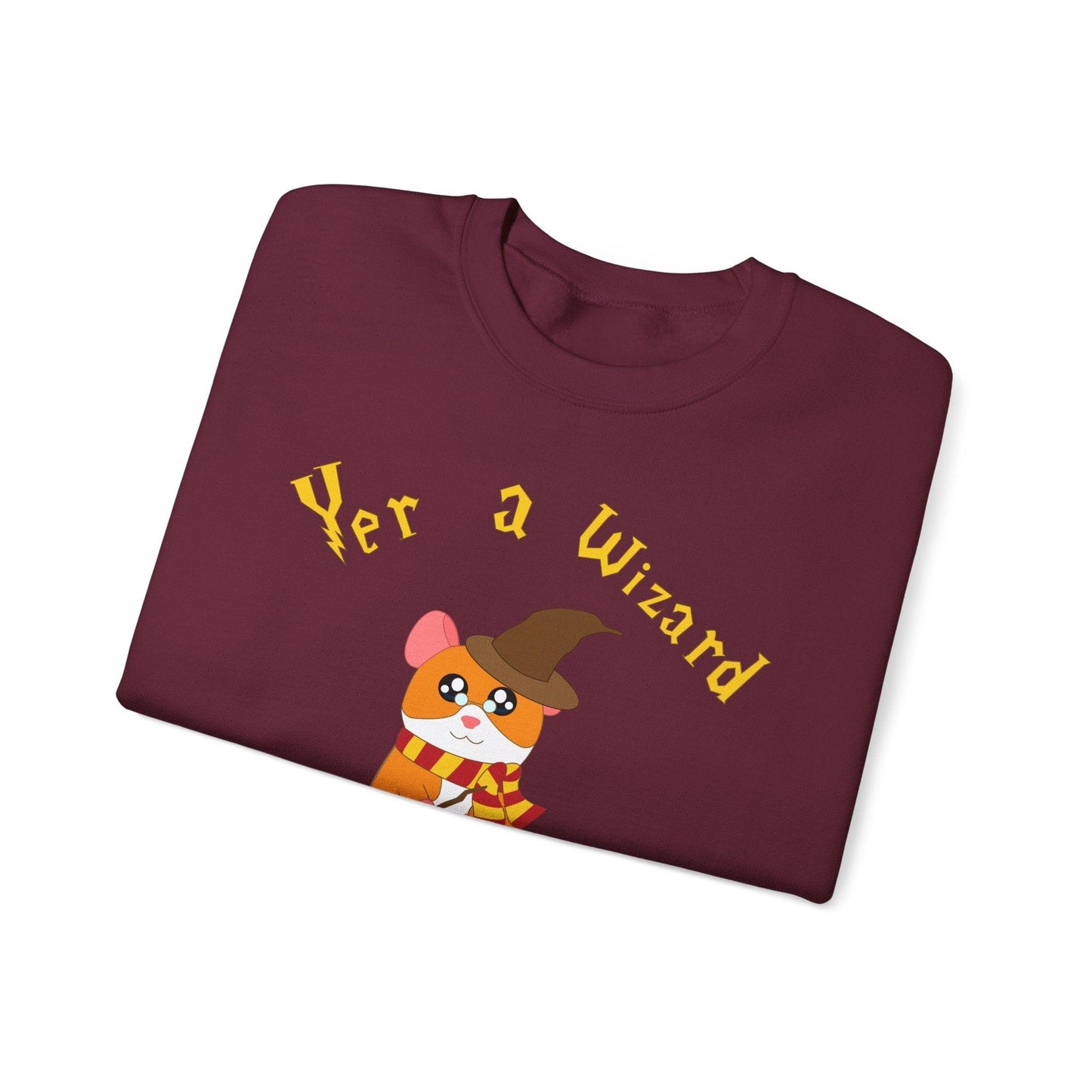 Hammy Wizard Illustration Sweatshirt | Cute Hamster Wizard Crewneck