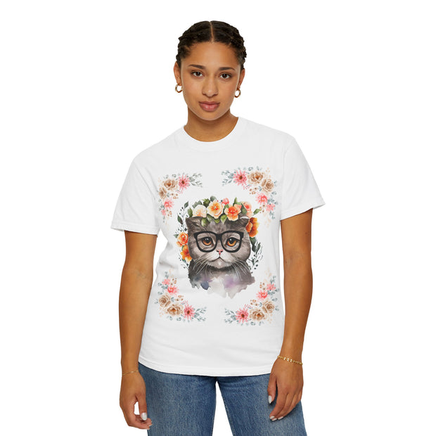 Geeky Goddess Gray Cat Unisex T-Shirt