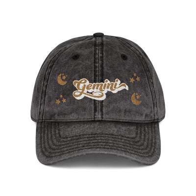 'Gemini' Vintage Wash Embroidered Cap