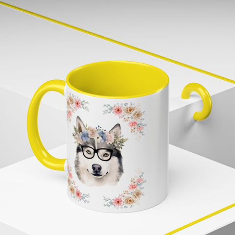 Geeky Goddess Siberian Husky Accent Coffee Mug