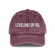 'Leveling Up In IRL' Vintage Embroidered Cap