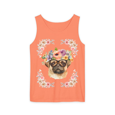 Geeky Goddess Pug Unisex Tank Top