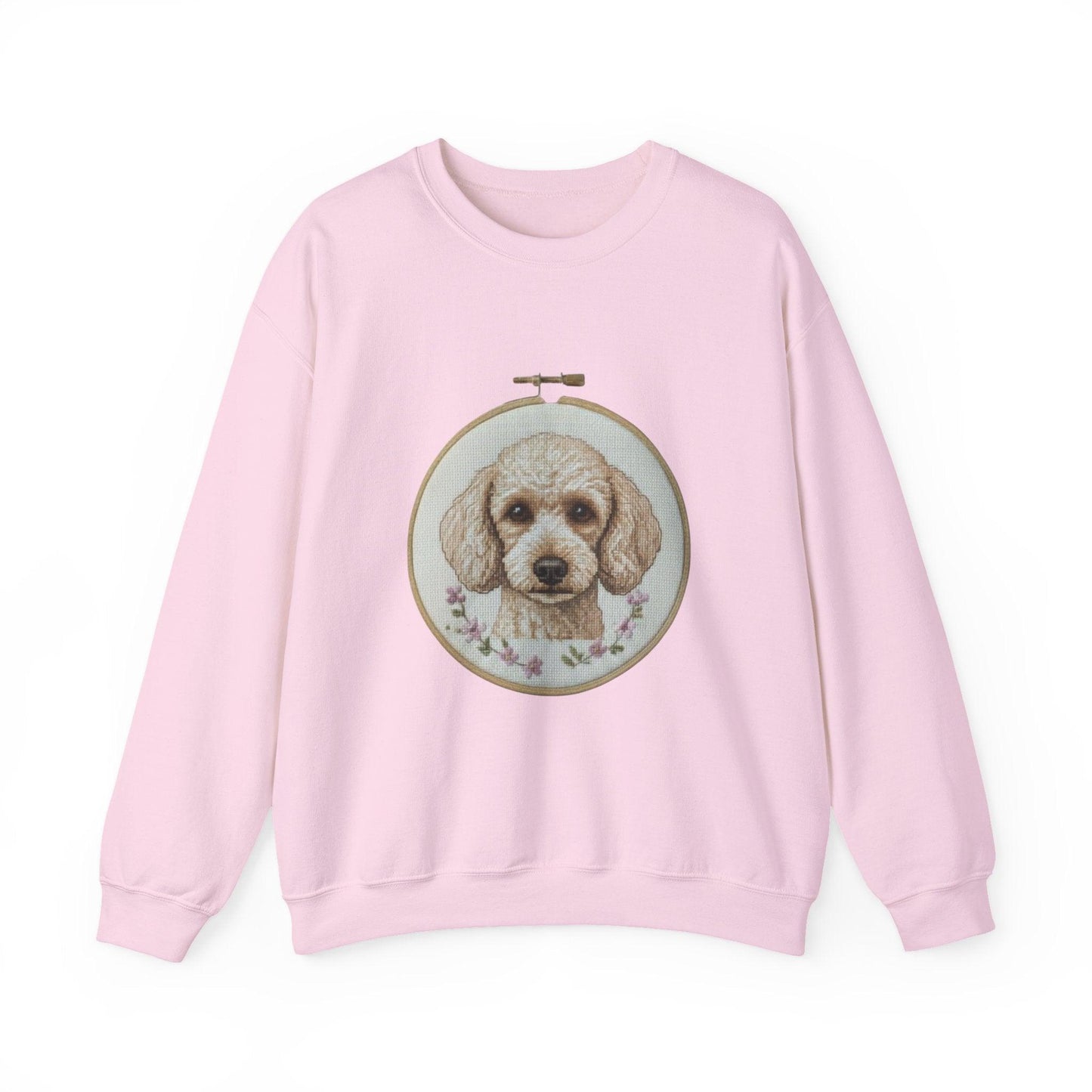 Vintage Embroidery Poodle Portrait sweatshirt | Dog Hoop Art