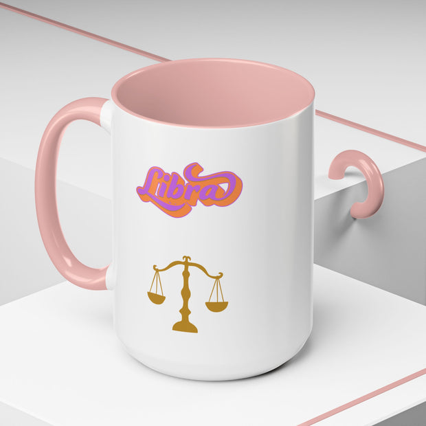 'Libra' Zodiac Accent Coffee Mug