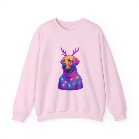 Neon Labrador Reindeer Sweater Sweatshirt | Colorful Dog Christmas Crewneck