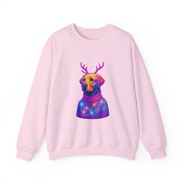 Neon Labrador Reindeer Sweater Sweatshirt | Colorful Dog Christmas Crewneck