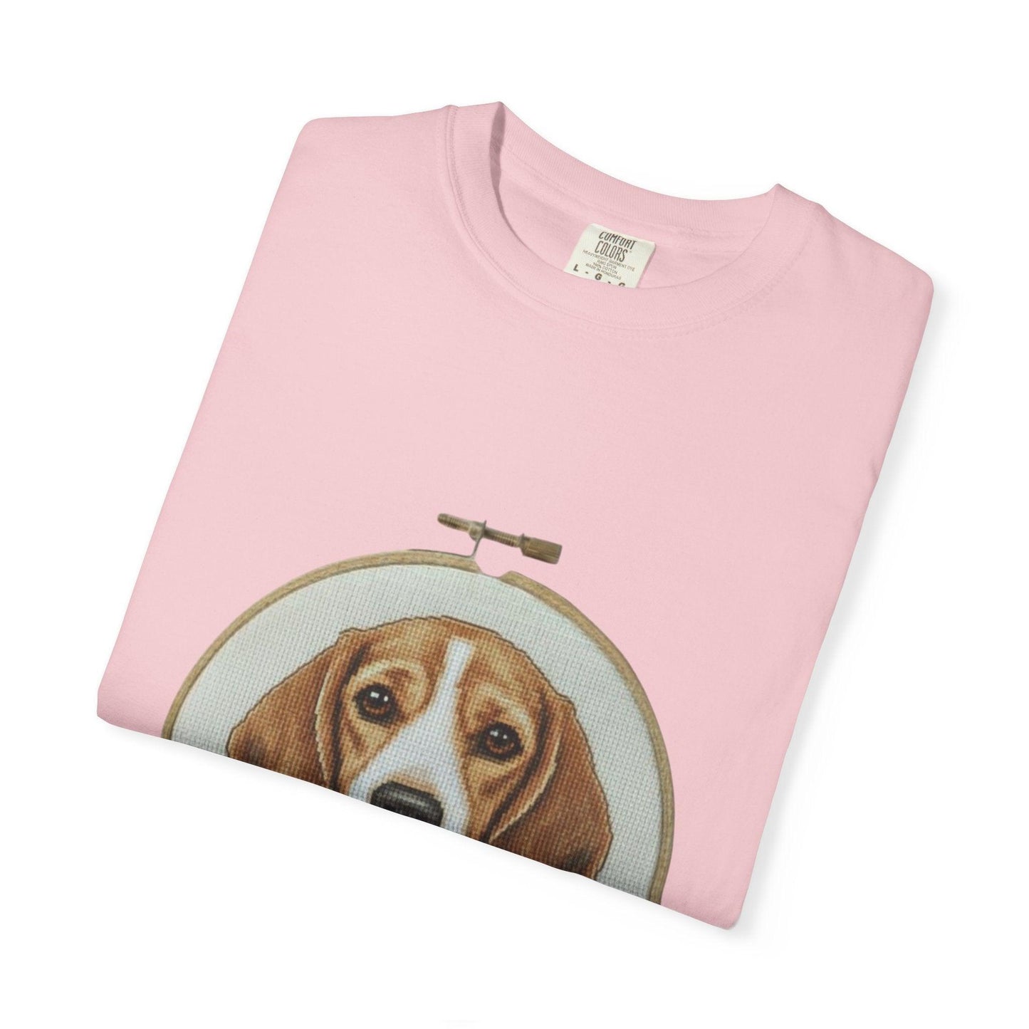 Beagle Portrait Embroidery Hoop T-shirt | Dog Art Tee