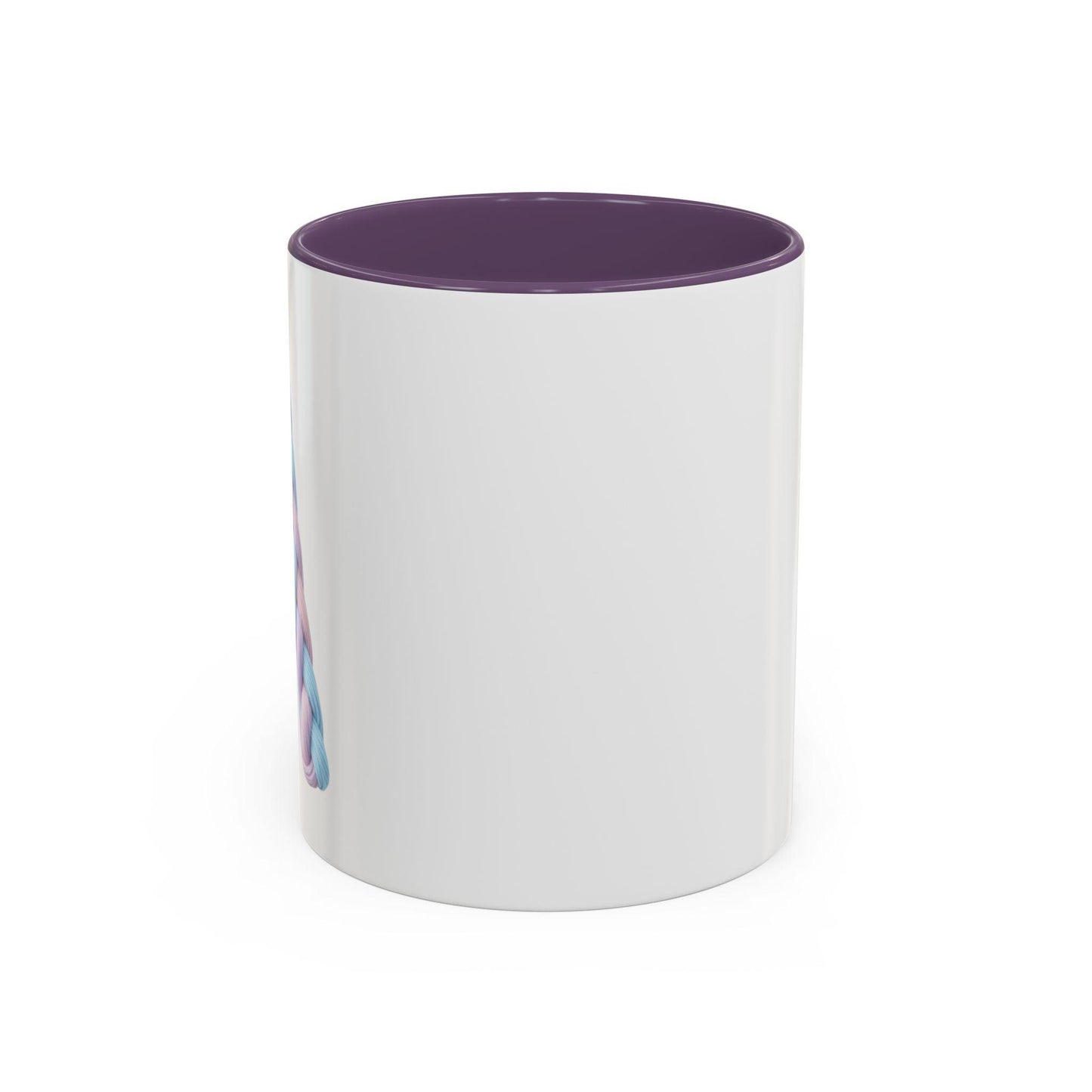 Minimalist Embroidery Typography Accent Coffee Mug | Pastel Thread Design