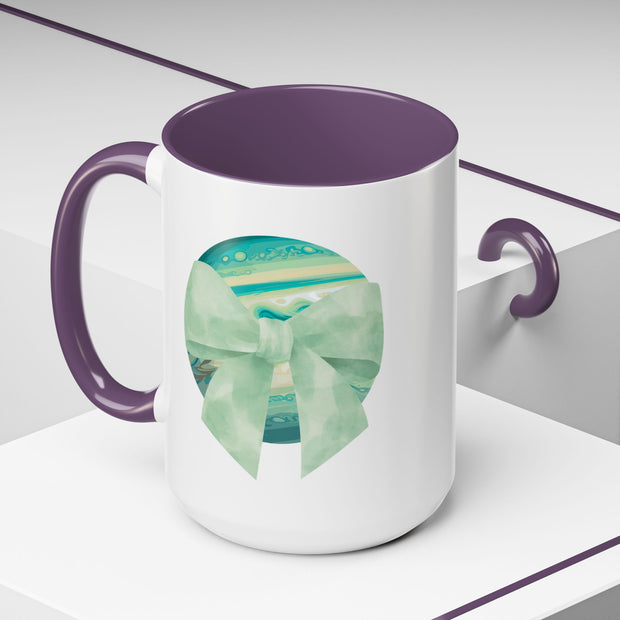 Green Planet Wrapped In A Bow Accent Coffee Mug