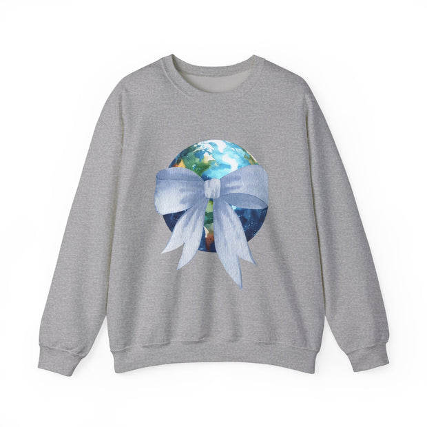 Earth Wrapped In A Bow Unisex Crewneck Sweatshirt