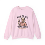 Mrs. Claus Wine Club Sweatshirt - Cozy Gift for Wine Lovers, Holiday Apparel, Funny Christmas Sweatshirt, Sip Happens Fashion