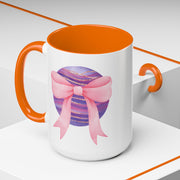 Pink/Purple Planet Wrapped In A Bow Accent Coffee Mug