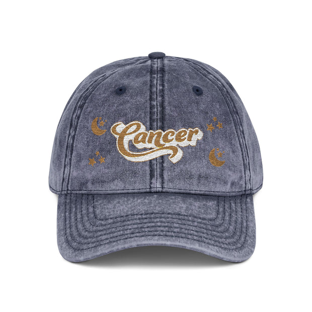 'Cancer' Vintage Embroidered Cap