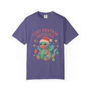Cozy Fantasy Holidays Tee, Unisex Christmas T-shirt, Cute Dragon Apparel, Holiday Gift, Festive Graphic Tee