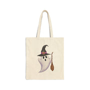 Holy Ghost Witch Cotton Canvas Tote Bag
