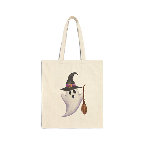 Holy Ghost Witch Cotton Canvas Tote Bag