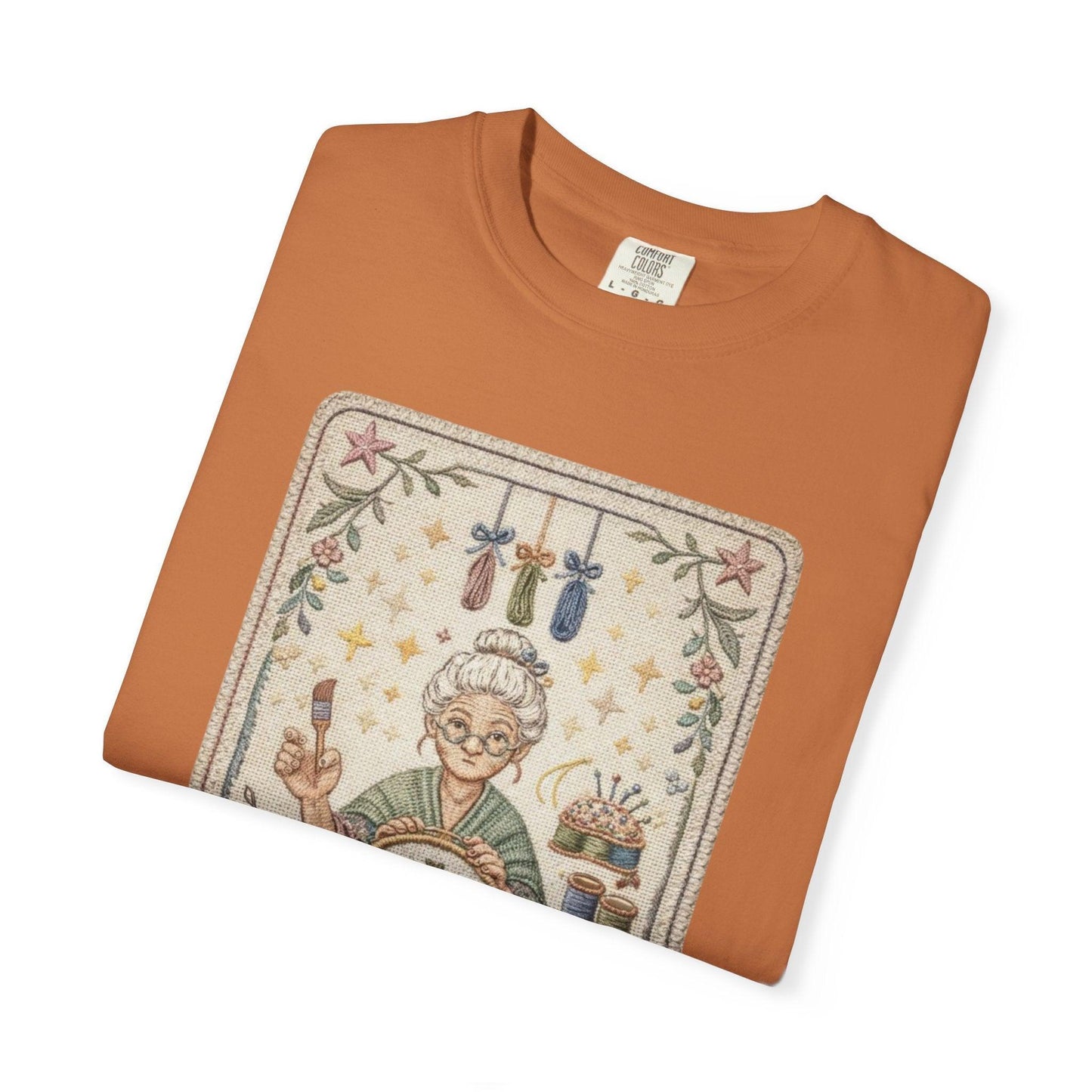 The Crafter Illustration T-Shirt | Vintage Crafting Design, Sewing Embroidery