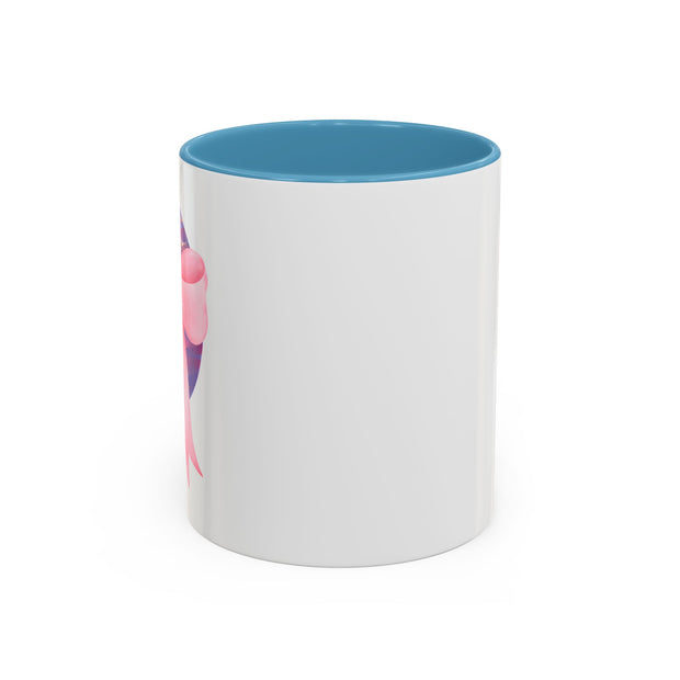Pink/Purple Planet Wrapped In A Bow Accent Coffee Mug
