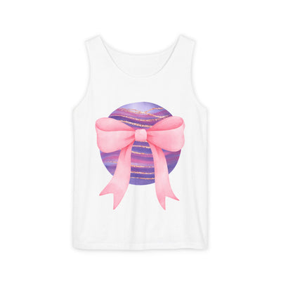 Pink/Purple Planet Wrapped In Bow Unisex Tank Top