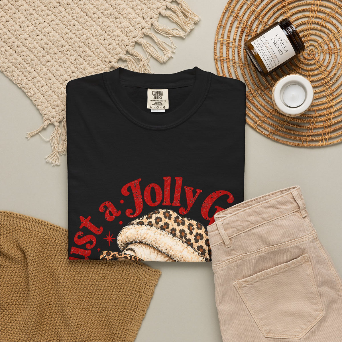 Jolly Goose Christmas Shirt, Funny Christmas Goose Tee, Leopard Santa Goose Shirt, Goose Lover Gift, Retro Holiday T-Shirt