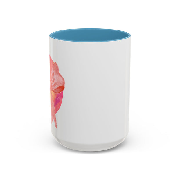 Pink/Yellow Planet Wrapped In A Bow Accent Coffee Mug