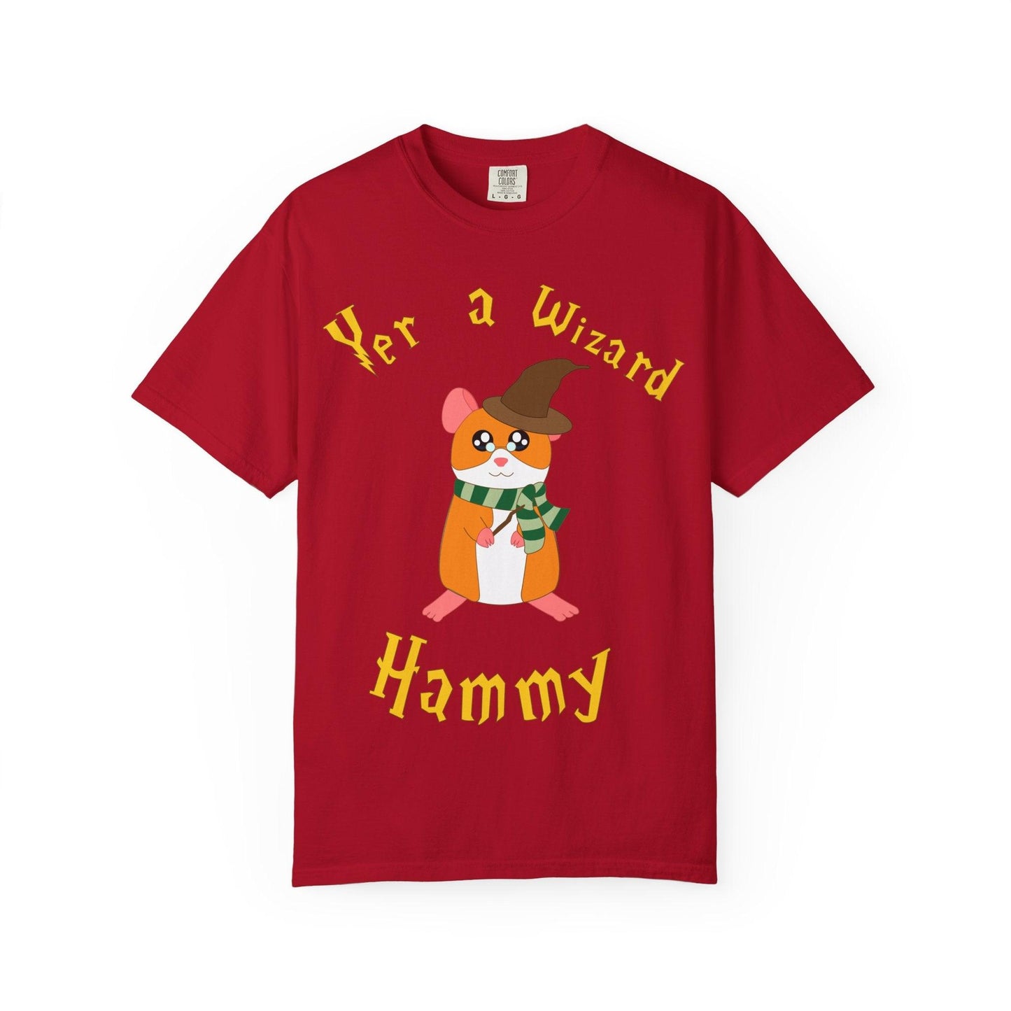 Hammy Wizard Hamster T-Shirt | Cute Wizard Hat Scarf Illustration