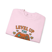Funny Gamer Sweatshirt, Level Up Leftovers Crewneck, Gifts for Gamers, Casual Wear, Thanksgiving Sweatshirt, Cute Holiday Apparel