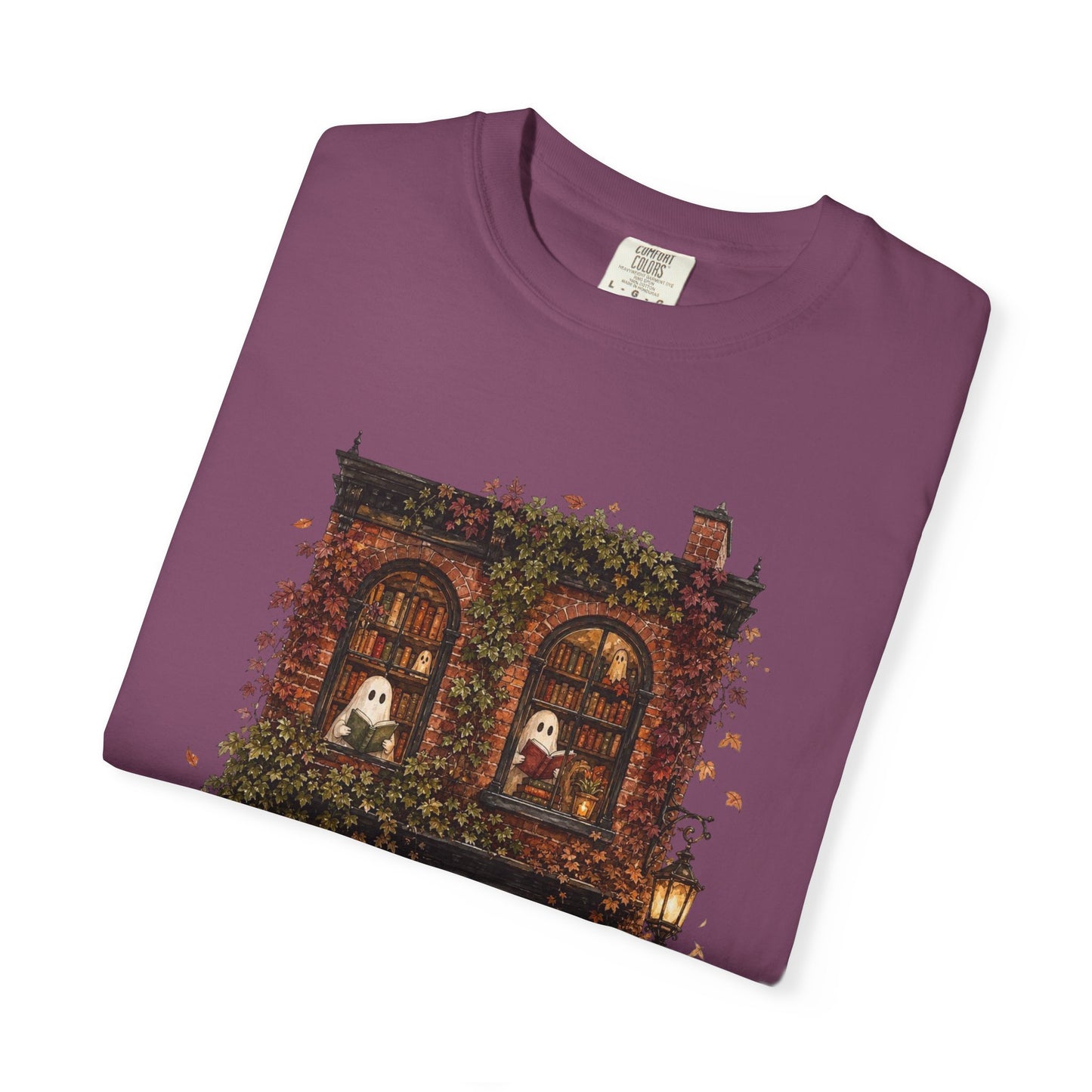 Haunted Bookstore T-Shirt, Cozy Book Lover Halloween Shirt, Ghost Library Tee, Dark Academia Fall Graphic, Spooky Reader Gift
