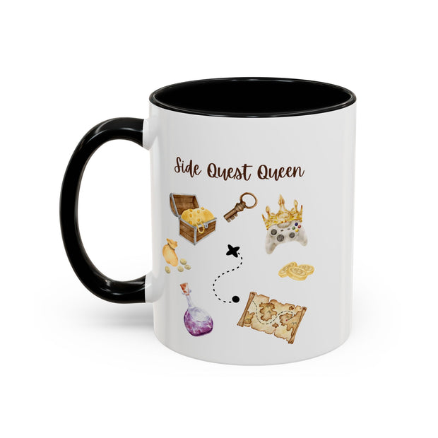 'Side Quest Queen' Accent Coffee Mug