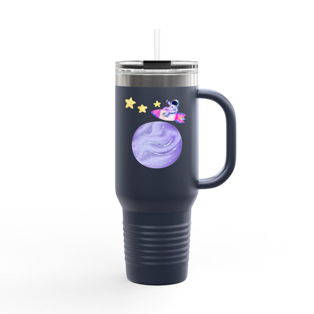 Astronaut Taking Off In Space Insulated Travel Mug, 40oz