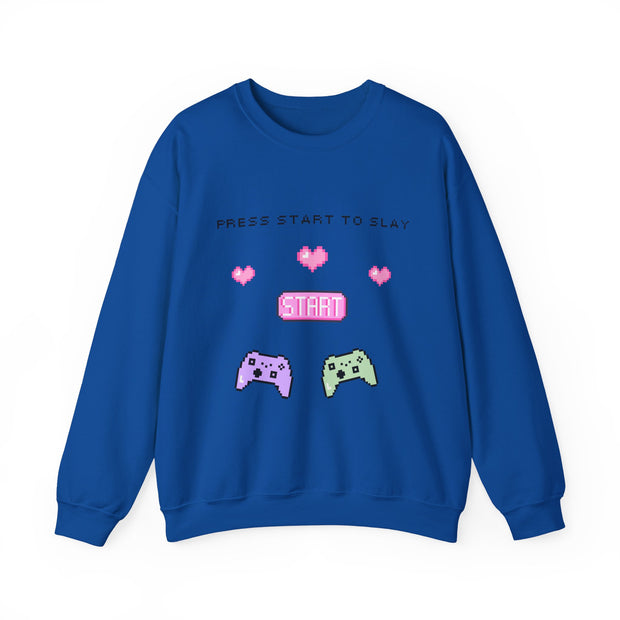 'Press Start to Slay' Unisex Crewneck Sweatshirt