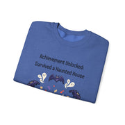 'Achievement Unlocked: Survived A Haunted House' Unisex Crewneck Sweatshirt