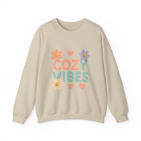 Cozy Vibes Sweatshirt - Perfect for Relaxing, Gifts, Spring Fashion, Casual Wear, Family Gatherings