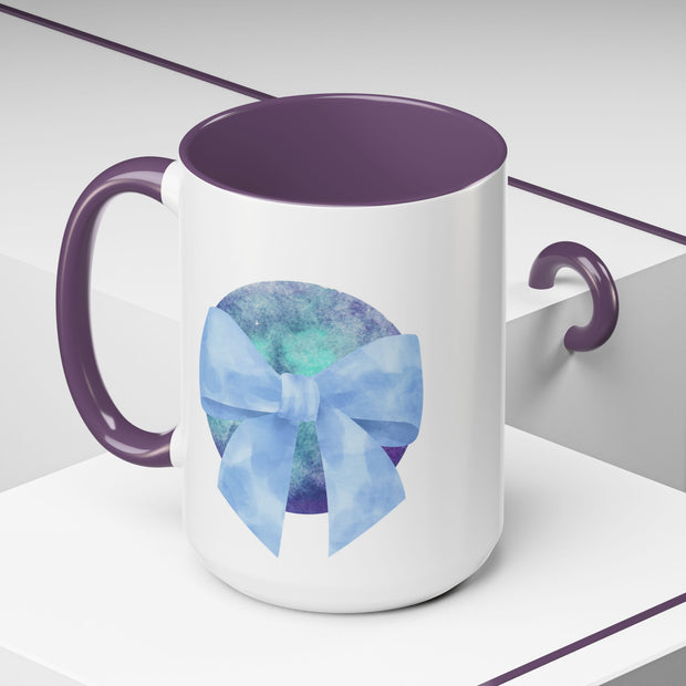 Blue/Green Planet Wrapped In A Bow Accent Coffee Mug