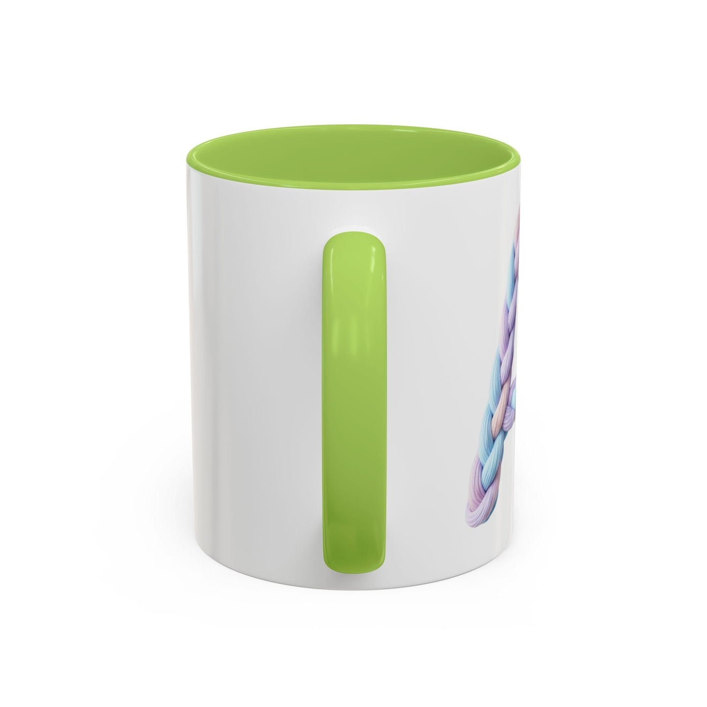 Minimalist Embroidery Typography Accent Coffee Mug | Pastel Thread Design