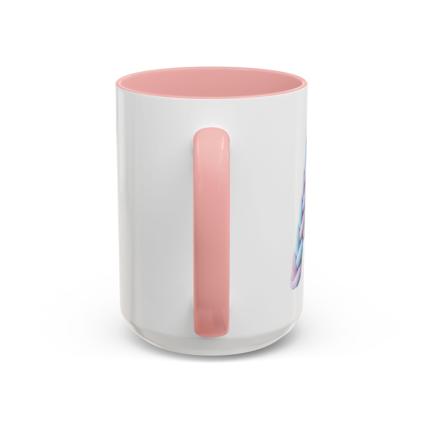 Minimalist Embroidery Typography Accent Coffee Mug | Pastel Thread Design